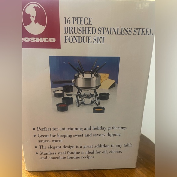 NEW Fondue Set Brushed Stainless Steel - Picture 7 of 7